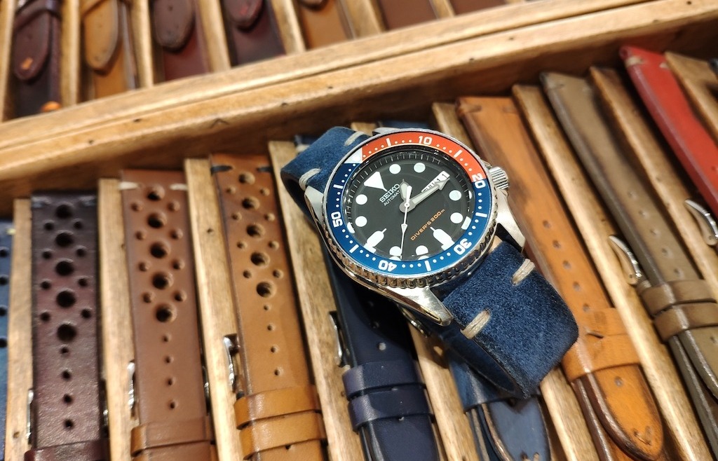 Bracelet Montre Ethnic Nubuck Bleu - Seiko SKX 013