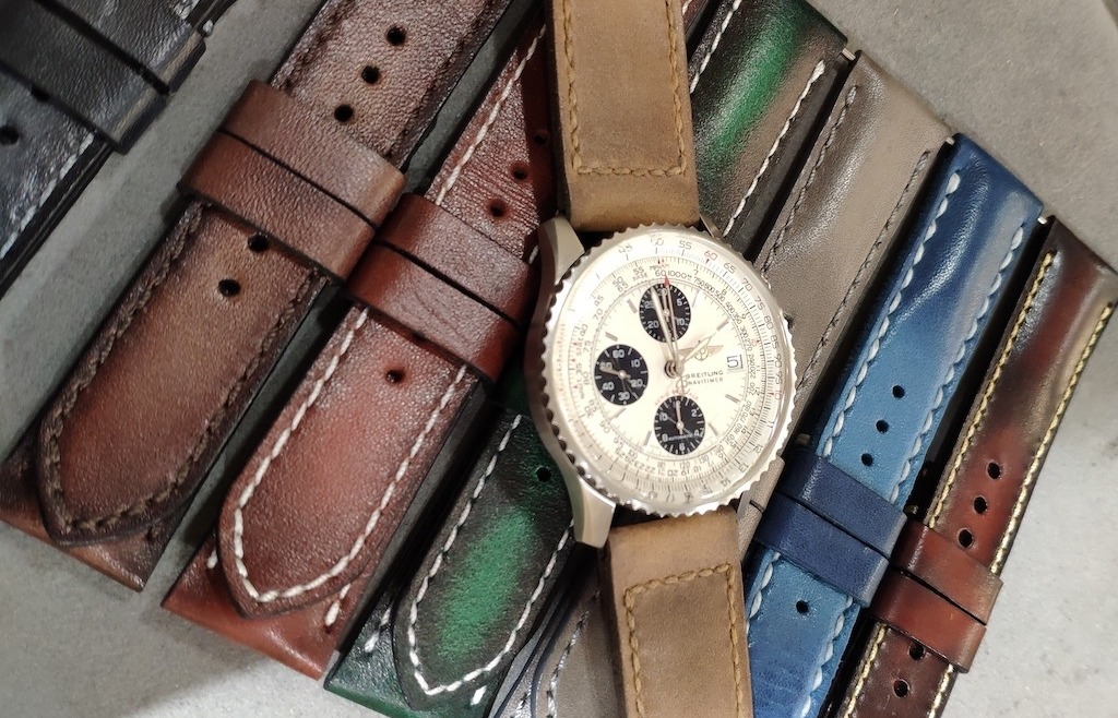 Braclelet Montre Vintage Marron Miel - Montre Breitling Navitimer