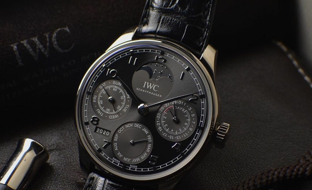 Bracelet Montre IWC Portugaise Calendrier Perpetuel Cadran Gris