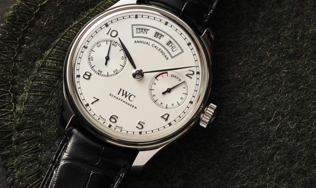 Bracelet Montre Alligator Noir IWC Annual Calendar