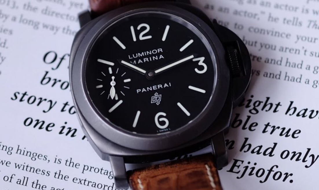 Bracelet de montre en cuir d'alligator couleur cognac pour montre Panerai Luminor 44 MM Black 
