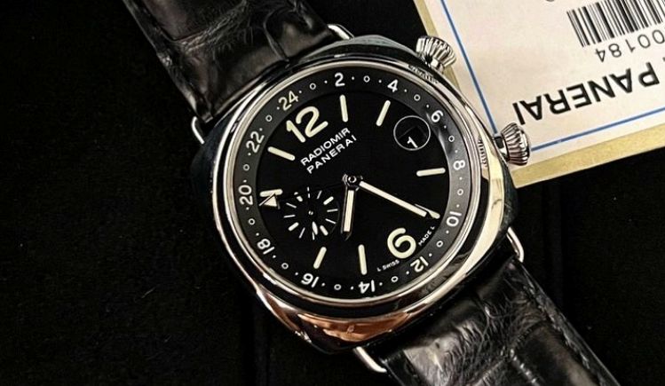 Bracelet de montre en alligator noir pour panerai radiomir
