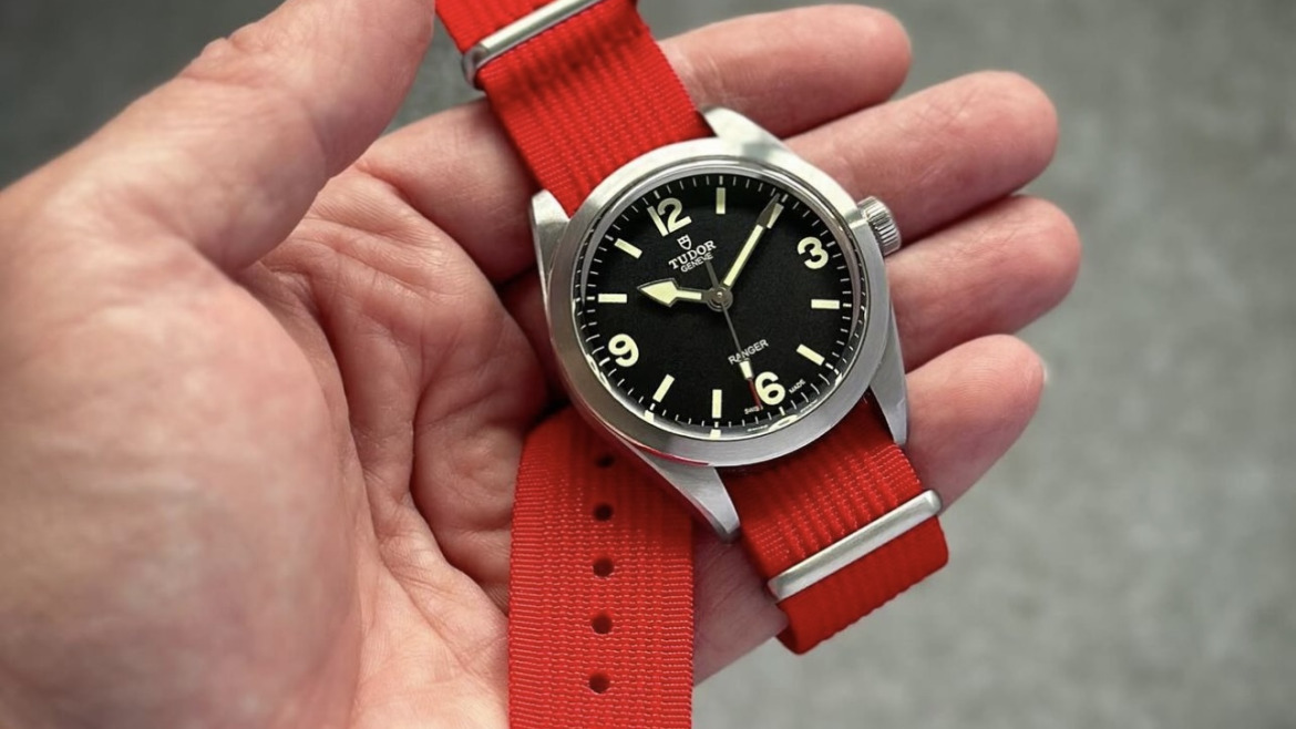 Bracelet Montre Nato Tressé Rouge Tudor Ranger