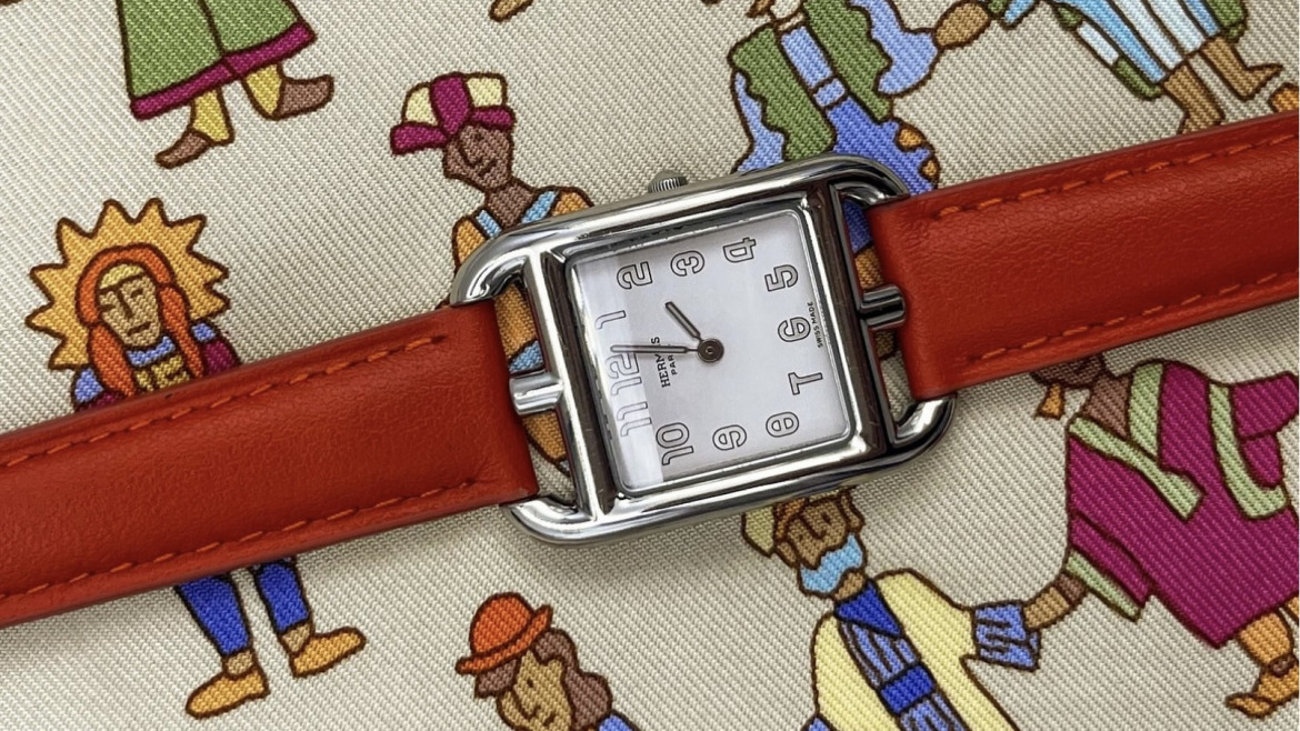 Bracelet Montre Veau Sellier Rouge Hermès Cape Cod