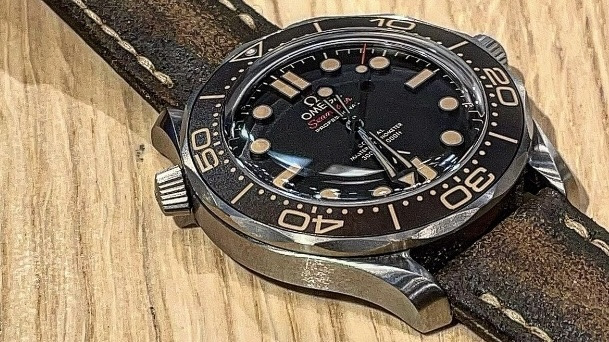 Bracelet Montre Vintage Canvas Marron - Montre Omega Seamaster James Bond Edition