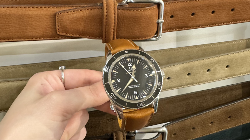 Bracelet Veau Bombe Gold Couture Ecrue - Montre Omega Seamaster
