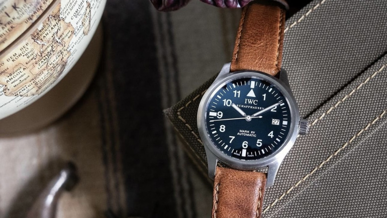 Bracelet Montre Veau Sellier Marron Cognac - IWC Pilot Mark XV