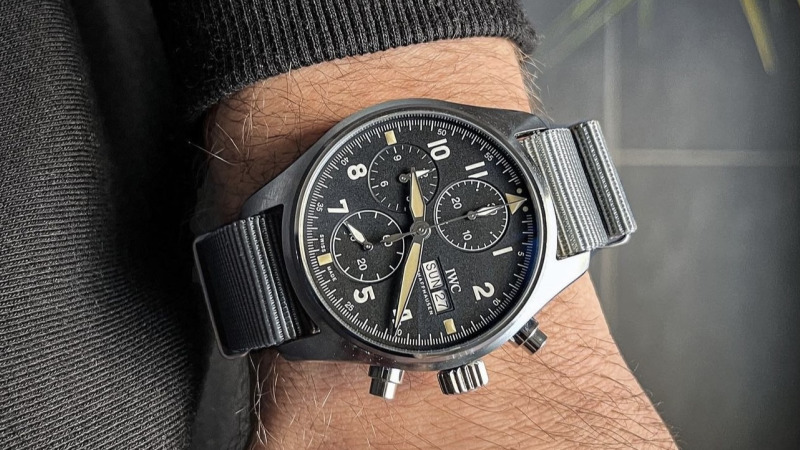Bracelet Nato Nylon Gris - IWC Pilot Spitfire Chrono