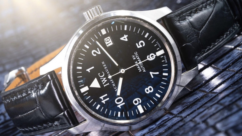 Bracelet Montre Alligator Noir - IWC Pilot Mark XV
