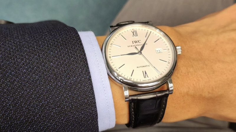 Bracelet Montre Alligator Noir - IWC Portofino