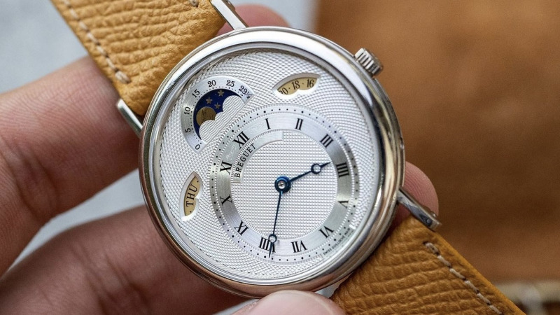 Bracelet Montre Veau Grainé Marron Gold Couture Ecrue - Breguet Classique 3330