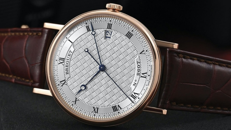 Bracelet Montre Alligator Bordeaux - Breguet 5177 Rose Gold