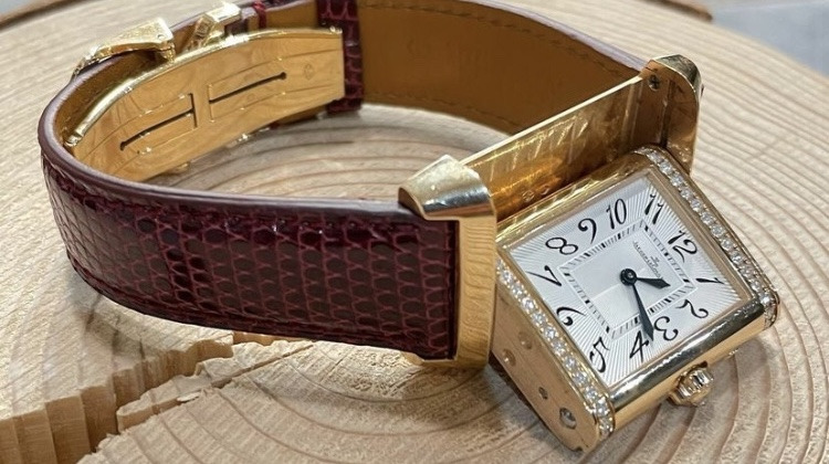 Bracelet Montre Lezard Bordeaux - Jaeger LeCoultre Reverso Or Rose