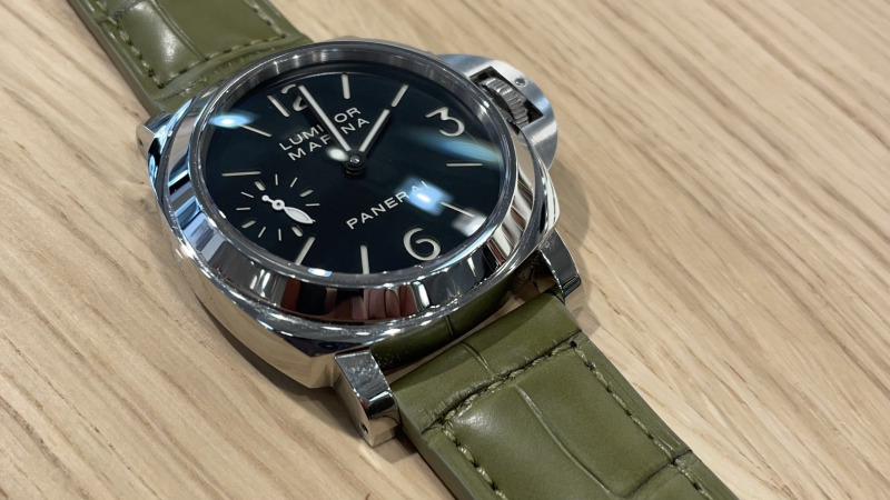 Bracelet Cuir Alligator Vert Emeraude - Montre Panerai Luminor Marina