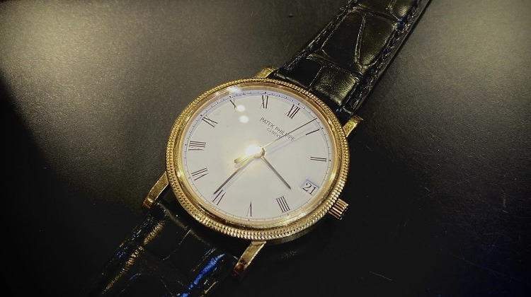 Bracelet Montre Alligator Noir - Patek Philippe Calatrava