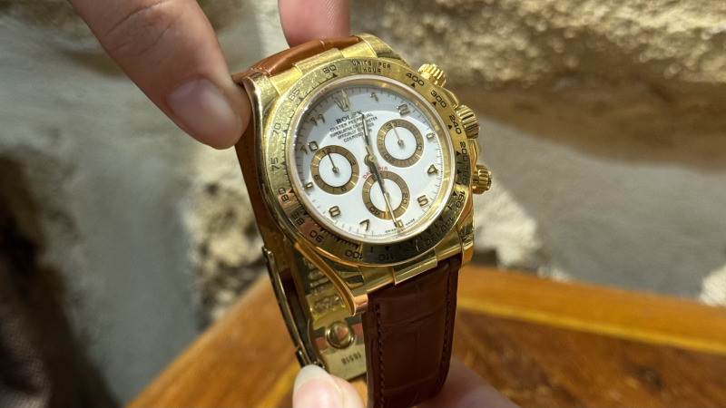 Bracelet Montre Alligator Gold - Rolex Daytona Or Jaune
