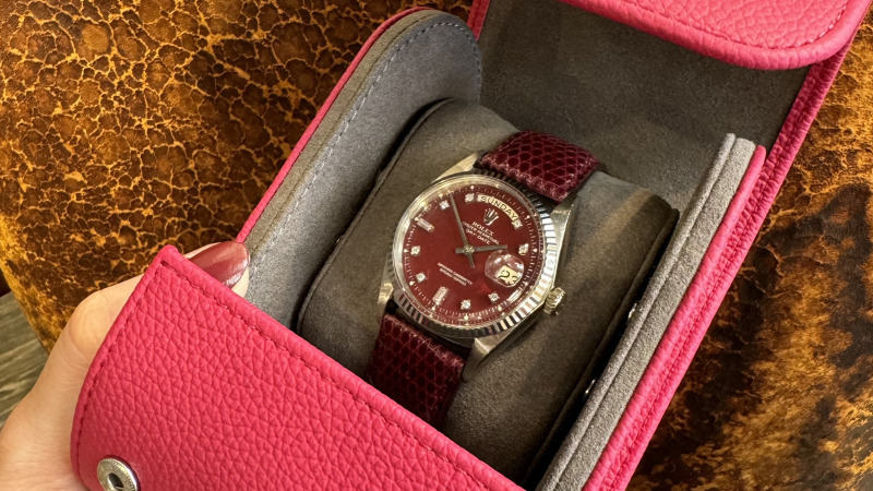 Bracelet Montre Lezard Bordeaux - Rolex Day Date
