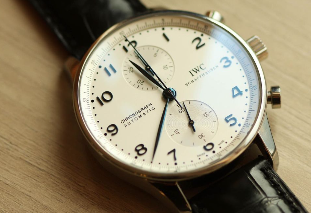 Bracelet Montre Alligator Noir IWC Portugieser